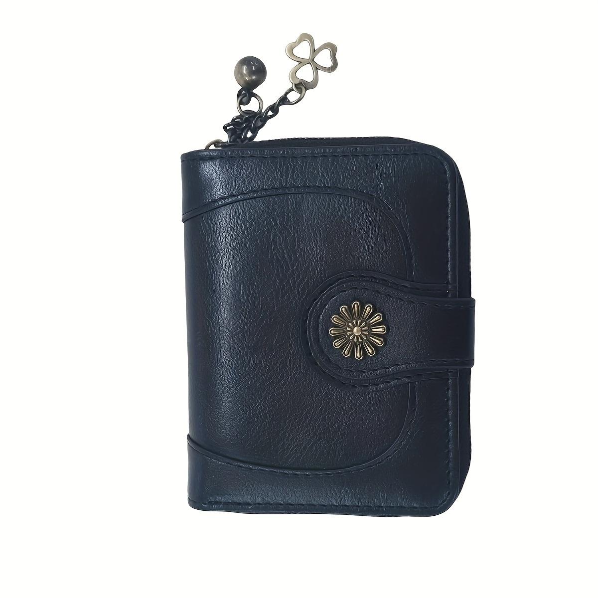 

1 Унісекс Короткий Гаманець з Модним Апаратним Ланцюжком Кілька Відділень для Карт Кишеня на Блискавці для Монет Гаманець-Візитниця чорний