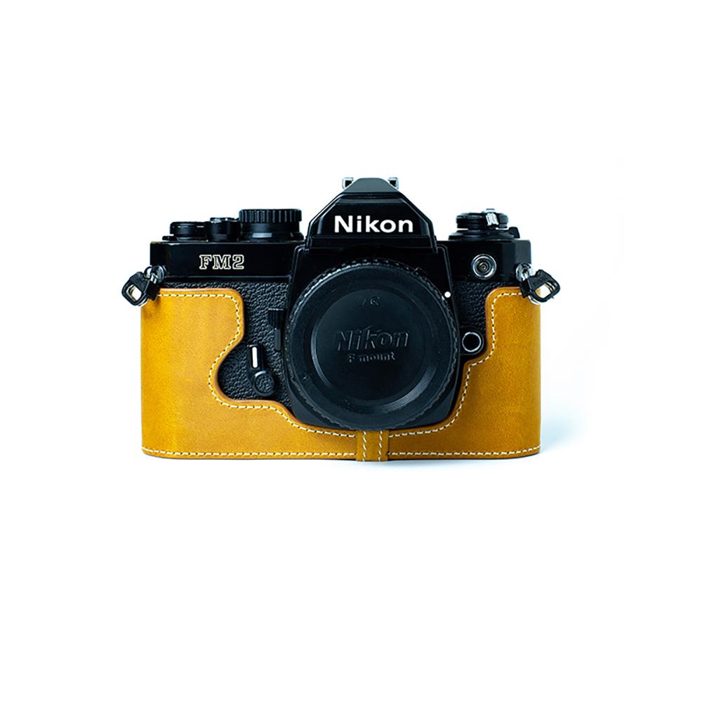 For Nikon FM2/FE2 Case Genuine Real Leather Half Cover Bag Case FM2/FE2 Case Handmake Leather Camera Bag Photography Accessories