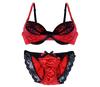 Moca Bunny Red F85 Bra and Panty Sexy Satin Plus Perfect for Weddings and Special Plus Size Bra and Panty Plus Plus Size Plus Size Bra and Panty Bra