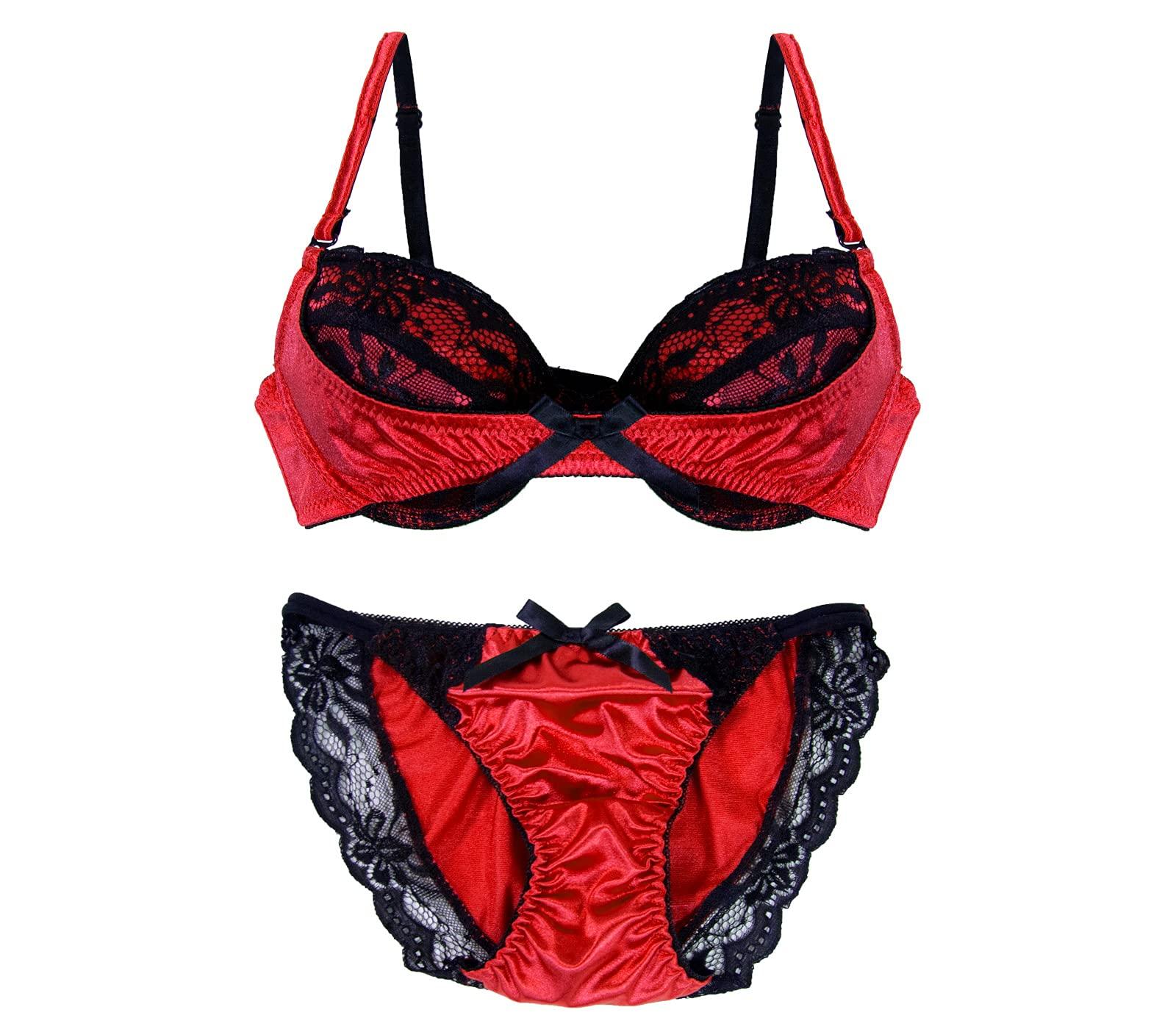 

Красный атласный комплект мока-кролик F85, сексуальный, идеально подходит для свадеб и особых случаев, плюс сайз, бюстгальтер и трусики, плюс сайз, бюстгальтер и трусики