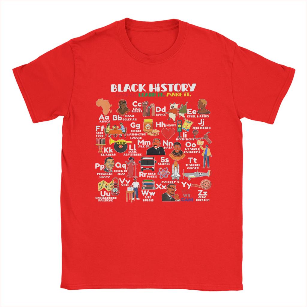 Streetwear T Shirt Summer ABCs Of Black History Month Hip Hop TShirts  Cotton Tee Shirt for Unisex Y2K Fun Short Sleeve Clothing