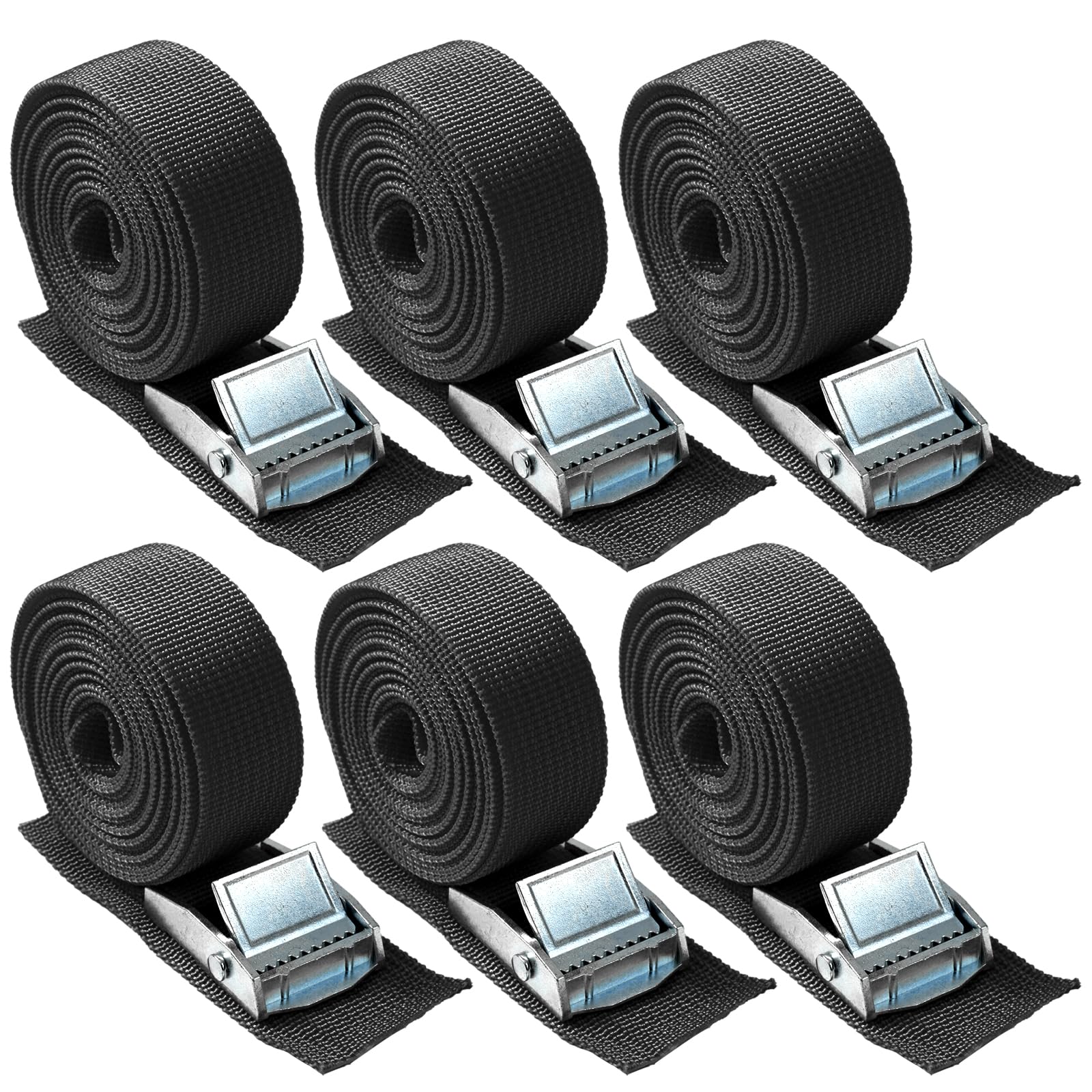 

Набор из 6 металлических трещоток Cargo 150 кг Нагрузка 25 мм для подготовки к землетрясению Стяжные ремни, Грузоподъемность, Широкие, 2,5 м длиной, Пряжка, Ремень, Многоцелевые,