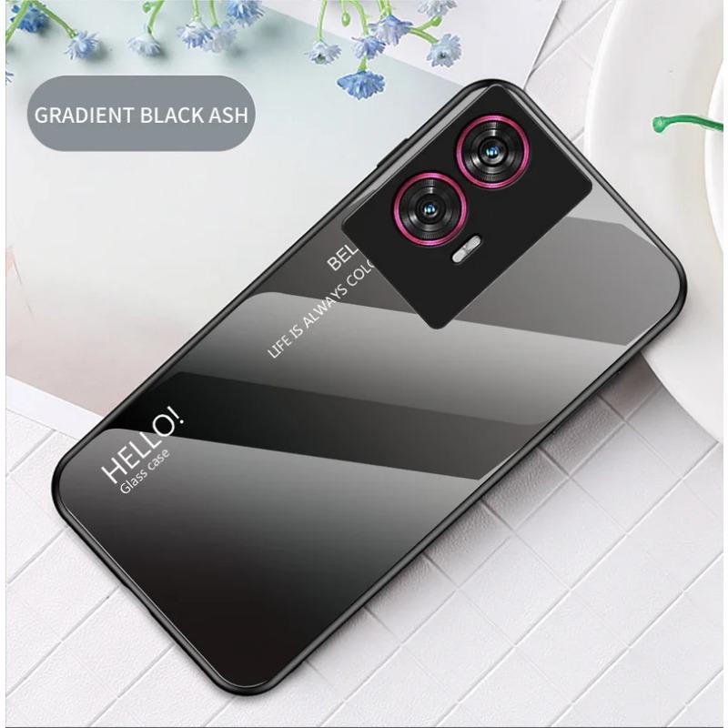 Gradient Tempered Glass Case for Moto Edge 50 Fusion 50 Pro 40 Edge40 Neo Edge 30 Ultra 20 Moto G04 G24 Camera Lens Protection Shockproof Back Cover