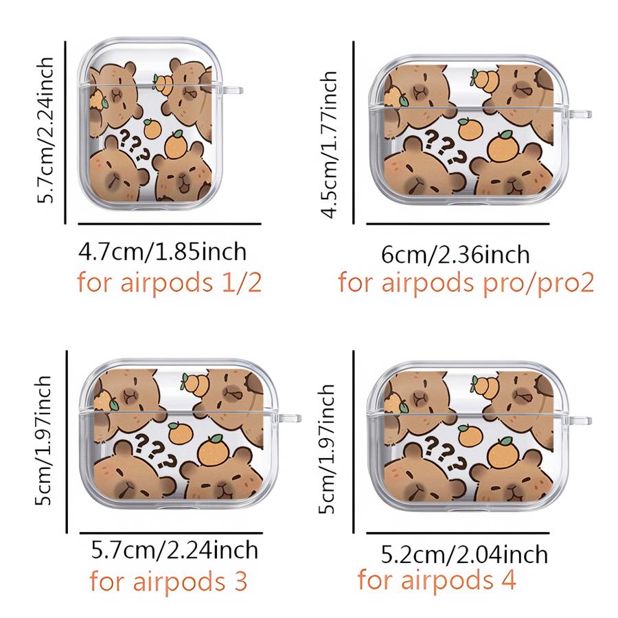 Cartoon Guinea Pig Clear Earphone Cases Cover Case For Airpods 4 3 1 Pro3 Pro Pro2 2