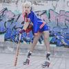 Harley Quinn Cosplay Costume with Wig Version x Black Red x Harley Quinn Suicide Squad Style Halloween Costume for Women Version x [milky time] -