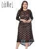Summer Autumn Hollow Out Back Sexy & Club Women Dresses Plus Size 5xl Lace Black Dress