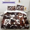 Rustic Cowhide Style Pattern Bedding Quilt Set Quilt Cover Pillowcase Home Decoration Gift (1 * duvet cover + 2 * pillowcase, without core)