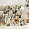 Cozy Soft Warm Skin-Friendly Bee Wildflower Flannel Throw Blanket  Napping Camping Travel Sofa Bed Friends Family Gift Blankets