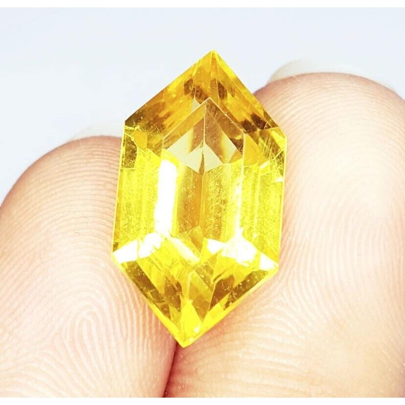 8-10 Ct Natural Yellow Sapphire Fancy Hexagon Fabulous Certified Loose Gemstone