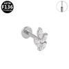 Korean-European F136 Titanium Zircon Pendant Lip and Ear Bone Stud Earrings, G23 Titanium Cool Style.