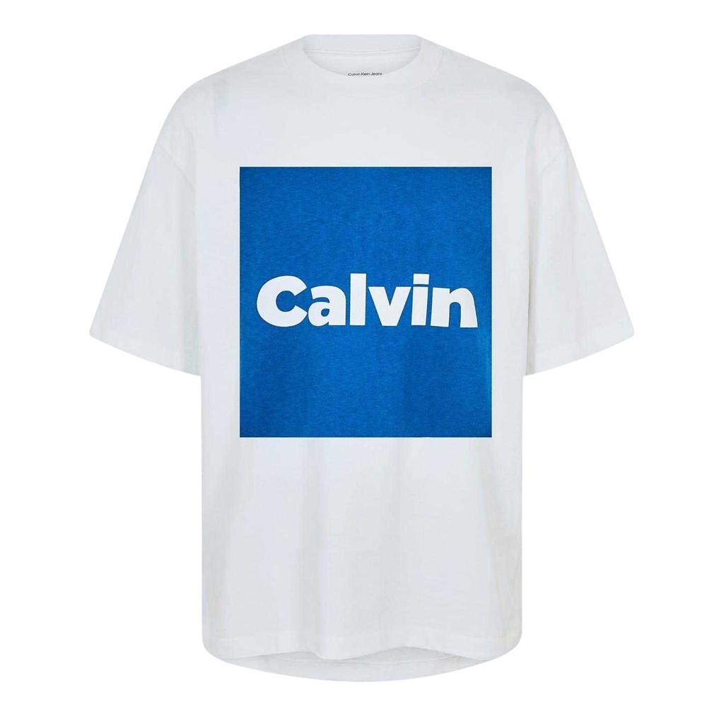 Calvin Klein Mens Box Logo Short-Sleeved T-Shirt