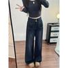 High Waist Retro Wide Leg Jeans for Women - Plus Size & Velvet Lined, Slimming A-Line Pants for Pear Shapes (Autumn/Winter)