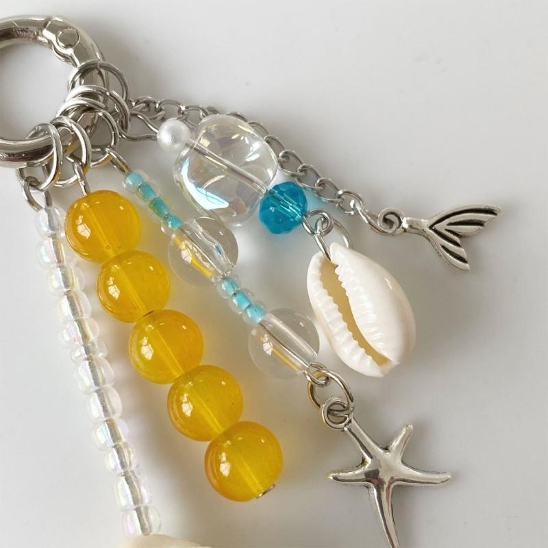 Oceanics Themed Keychain With Seashells And Starfish Designs Craft Of Alloy For Beach Lovers