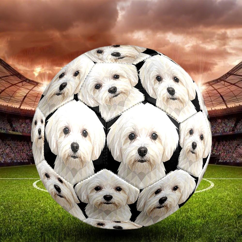 Cute Puppy Indoor Size 5 Soccer Ball Colorful Machine Stitched PVC Competition Ready Durable High-Bounce