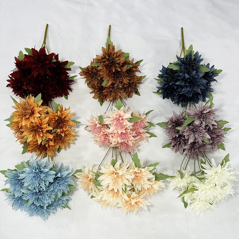 7 Simulated Heads Multiple Petals Lily Bouquet Artificial Flower For Hoom Decor