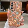 Flowers Leather Texture TPU Case For Samsung Galaxy A56 A26 A16 A15 A55 A54 A35 5G S25 Edge S24 S23 S22 Ultra S21 FE Phone Cover
