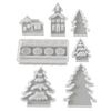 Candle Holder Mold Christmas Tree House Plaster Mould Silicone Easy Release Craft Mold Casting Tool For Epoxy Resin Plaster