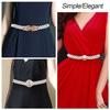 Simple Rhinestone Waist Chain Ladies' Elastic Drawstring Belt Fashion Pearl Waist Belt  For Women