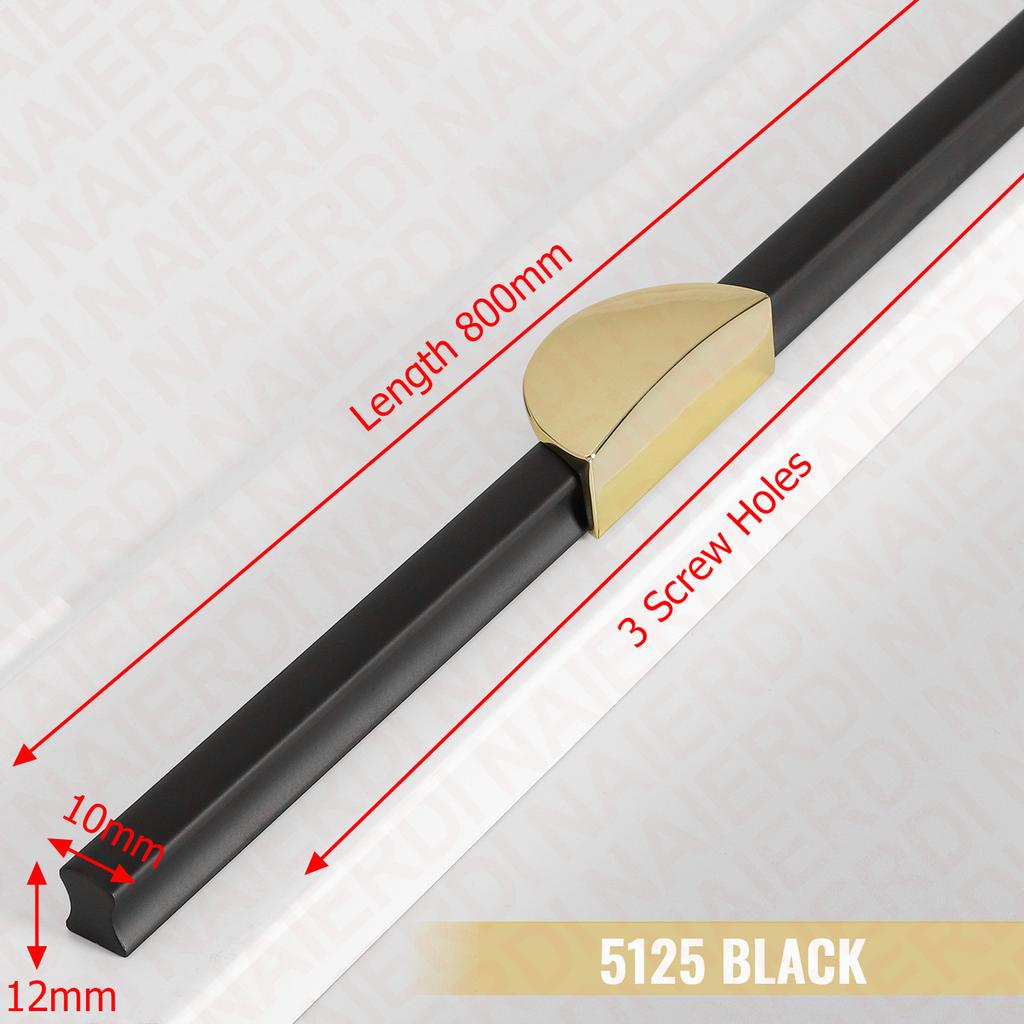 NAIERDI Gold Kitchen Cabinet Handles 800-1000mm Black Cupboard Door Pulls Drawer Knobs Bedroom Door Long Furniture Handle