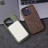 Retro Crazy Horse Leather MagSafe Phone Case For iPhone 16 Pro 15 14 13 12 17 Pro Max Simple Leather Texture Magnetic Phone Case