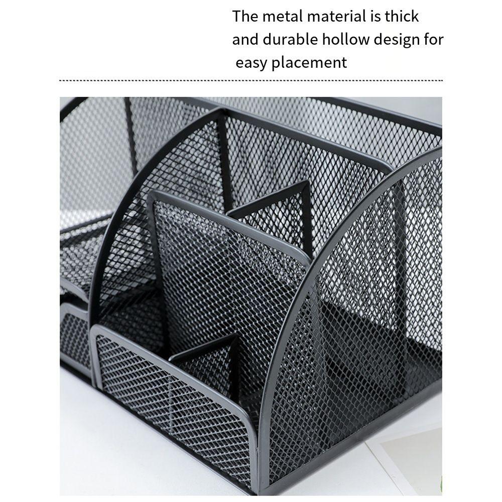 Multi-functional Desk Organizer Metal Mesh Desktop Office Organizer Sundries Storage Box  Pencil