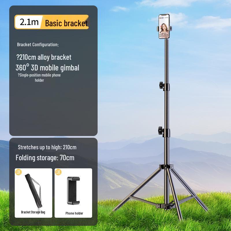 Lao Luo's 2025 Mobile Phone Holder, Tripod, and Fill Light for Live Streaming & Self-Timer Photography