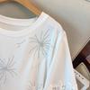 Plus Size Women's Loose Round Neck Mid-Length Short Sleeve T-shirt, Sizes 200/300/350 Jin, Bust 150/160.