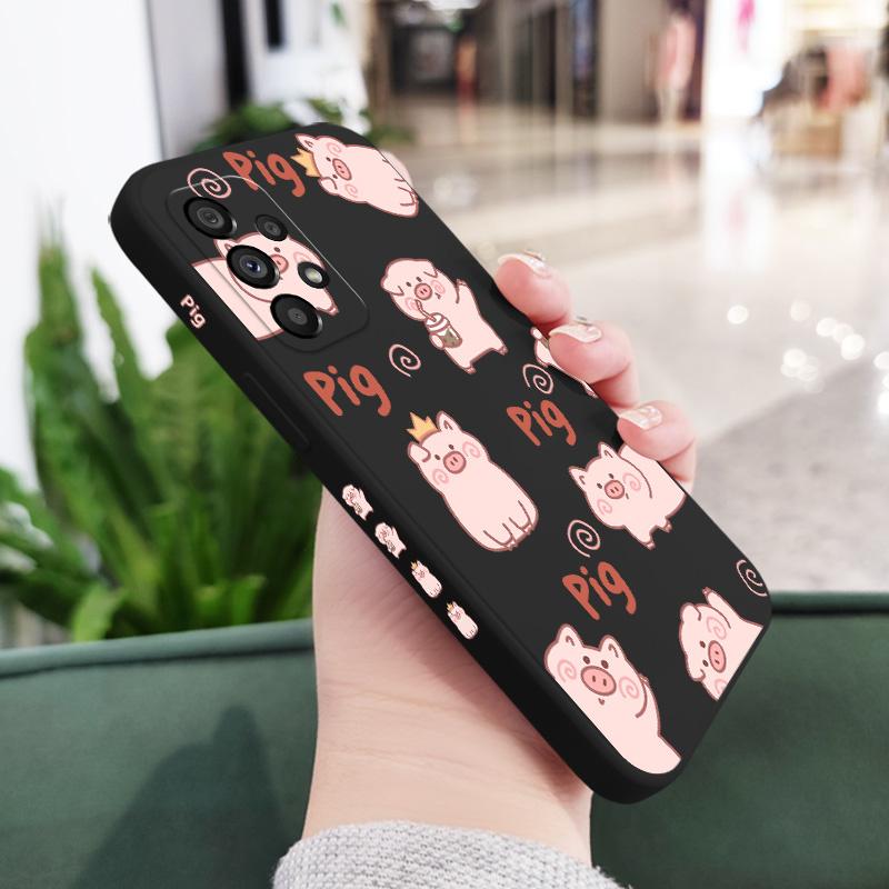 

Milk Tea Pig Case For Samsung Galaxy A73 A53 A33 A23 A13 A03 A72 A52 A52S A32 A22 A12 A02 A02S A71 A51 A31 A21S 4G 5G Cover Samsung A73 5G чёрный