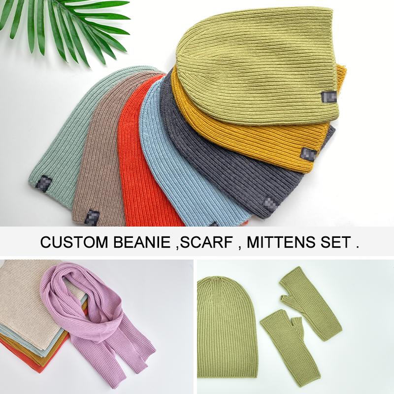 Custom Winter Wool Knitted Beanie for Women Men Unisex Warm Cuff Beanie High Quality Plain Beanies Factory