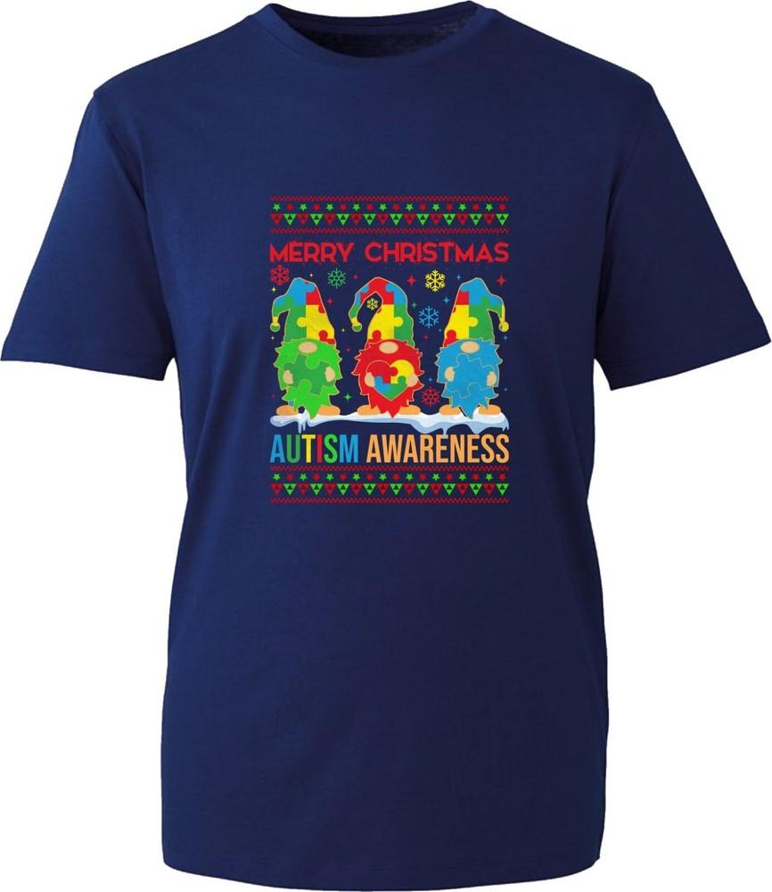 Merry Christmas Autism Awareness Tshirt Autism Gnomies Autistic Xmas Gnomes Top S