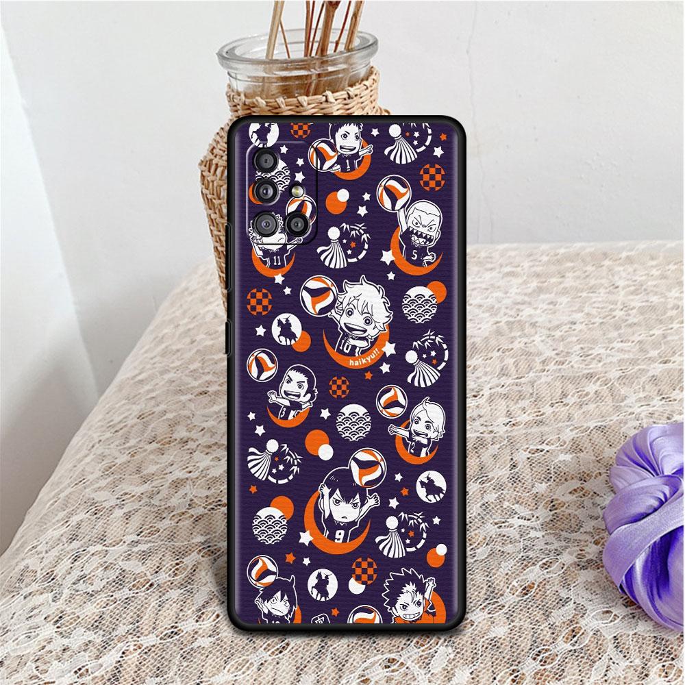 Hülle für Samsung Galaxy A52 A12 A51 A32 A71 A21s A22 A11 A02s A03 A23 A13 A53 A41 A31 A72, weiche Telefonabdeckung, Haikyu!! Anime-Fundament