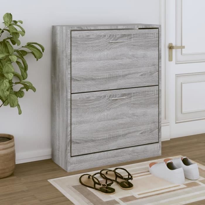 VidaXL Armoire à chaussures Sonoma gris 63x24x81 cm Bois d'ingénierie 342562