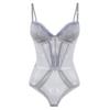 Lace Bodysuit Women With Back Cutout Push-Up Support Slim Fit Winter Wear