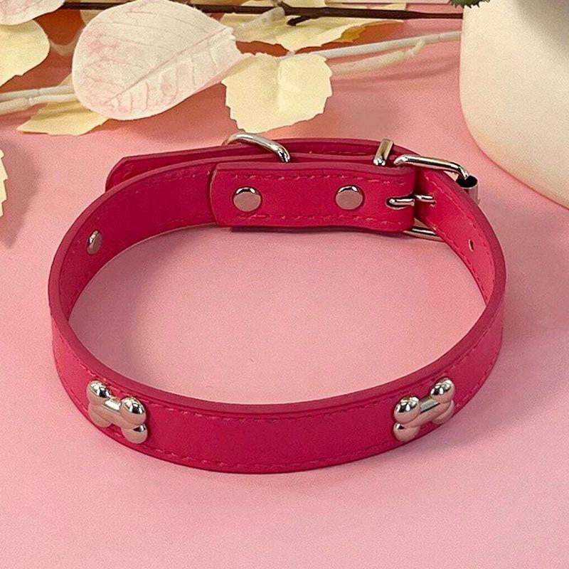 Leather No-Choke Pet Collar for Small and Medium Dogs and Cats