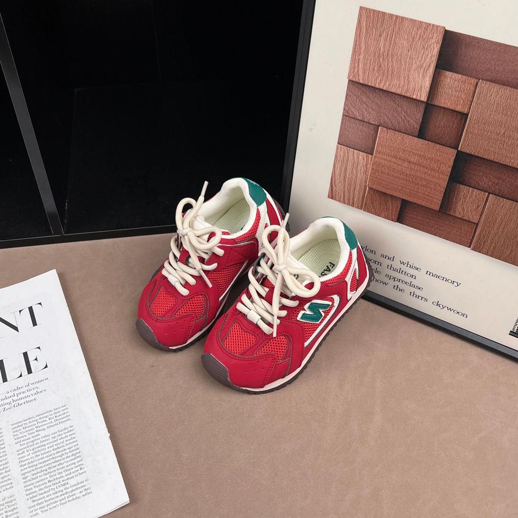 Kids' Unisex Versatile Red Running Shoes - 2026 Spring/Autumn Fashion, Perfect for Christmas & New Year