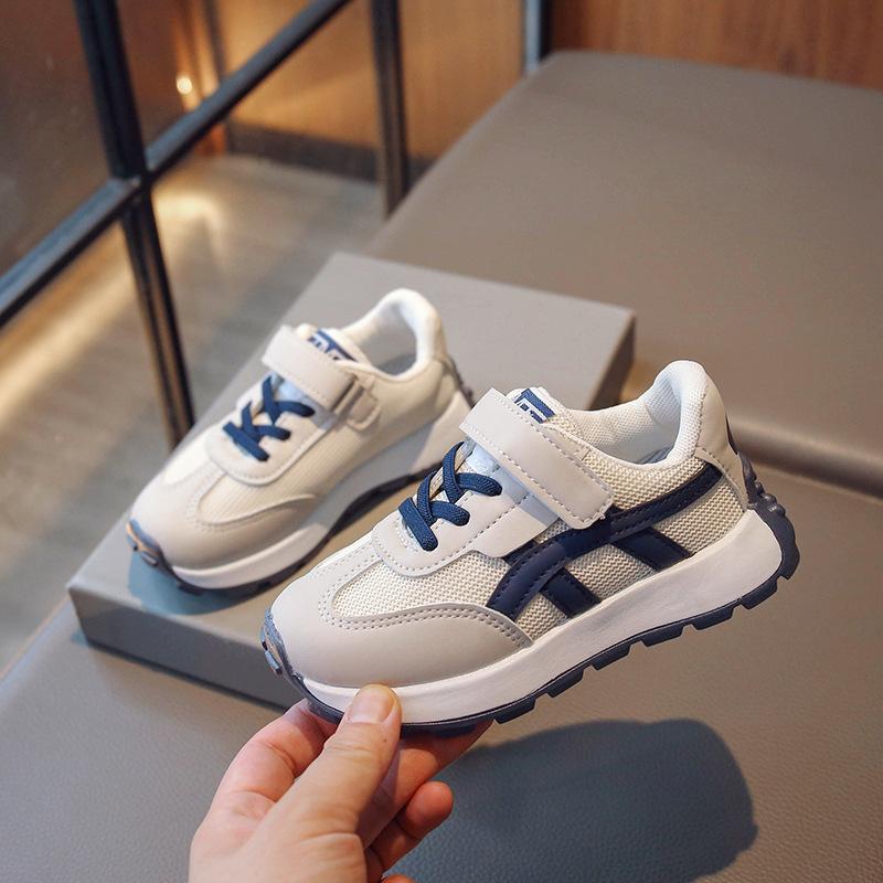 2025 Spring and Autumn New Girls' Children's Sneakers Boys' Soft Bottom Mesh Breathable Running Shoes Children's Medium and Older Children's Shoes