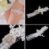 Western Wedding Bride Garter with Lace Floral Applique Decoration