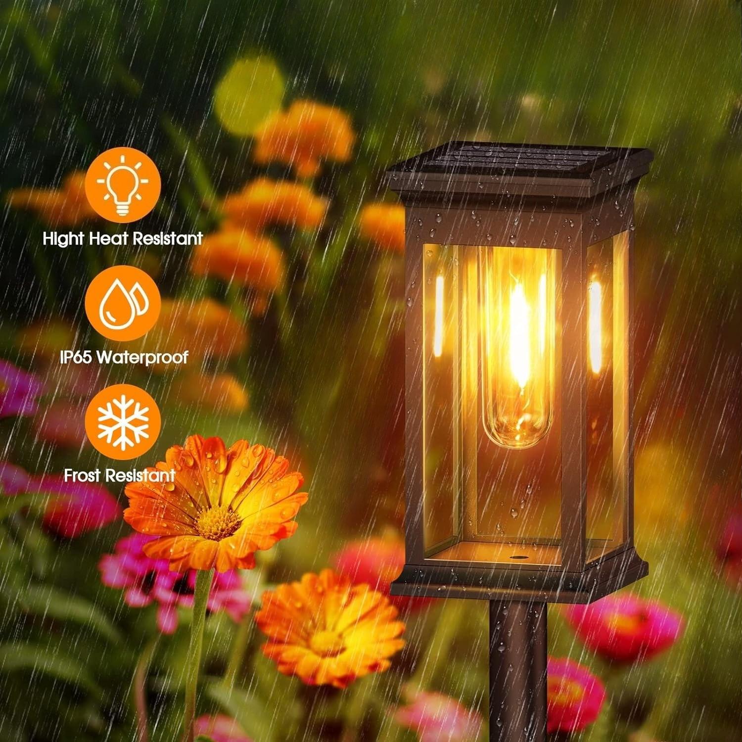 

Solar Pathway Lights Outdoor Solar Powered Garden Lights for Walkway Yard Backyard Lawn Patio Landscape Lighting Decoration 1PC