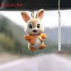 Bunny Charming Acrylic Rearview Mirror Decoration Quirky Cartoon Car Interior Hanger