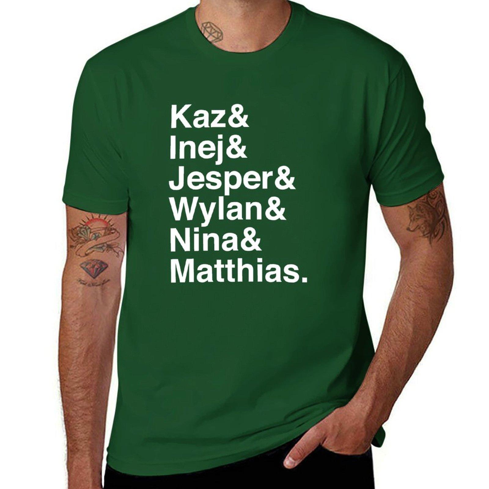 

Kaz & Inej & Jesper & Wylan Nina Matthias. (Six of Crows Inverse) T-Shirt blanks sports fans mens clothing 4XL
