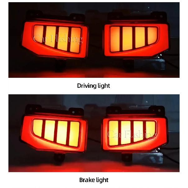 1 Set LED Rear Fog Lamp For Jeep Gladiator 2019 2020 2021 2022 Car Bumper Brake Light Reflector Turn Signal Indicators