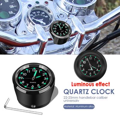 Alüminyum Kuvars Saat Aydınlatmalı Saat Gidona Montaj 22mm-25mm Motosiklet Scooter Bisiklet Gidonu Su Geçirmez Zaman Göstergesi