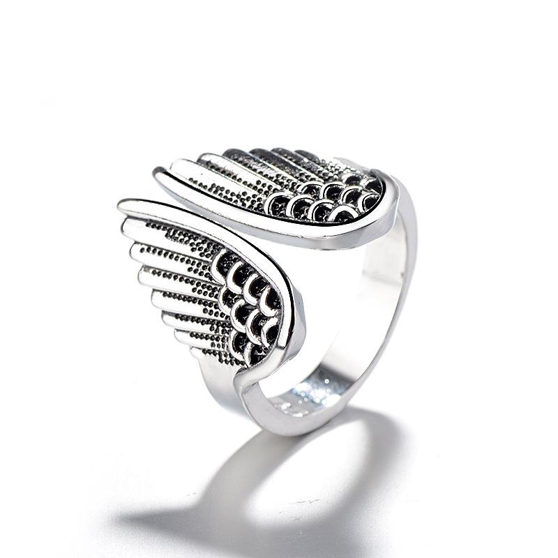 Boho Vintage Angel Wings Ring For Women Men Creative Opening Finger Ring Female Wedding Band Jewelry High Quality Drop Shipping