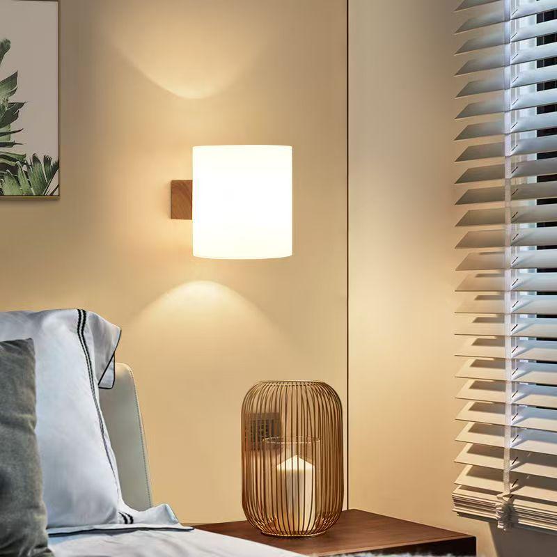 Nordic Solid Wood LED Wall Lamp for Bedroom, Hotel, Stairwell, Corridor