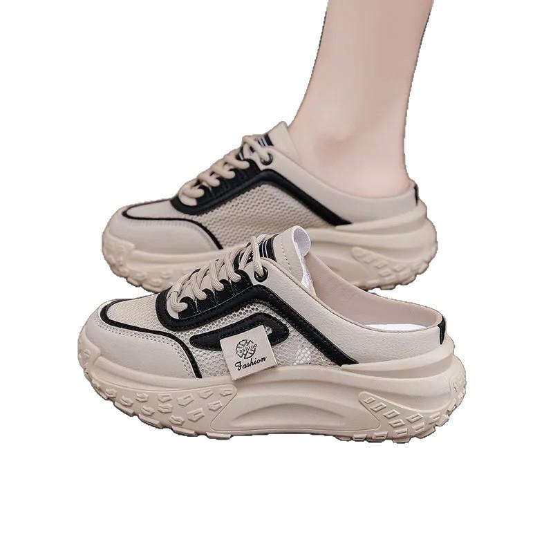 Baotou slippers women's summer outer wear fashion 2025 new models with skirts, thick bottom to increase the height of small white sandals, pregnant wo