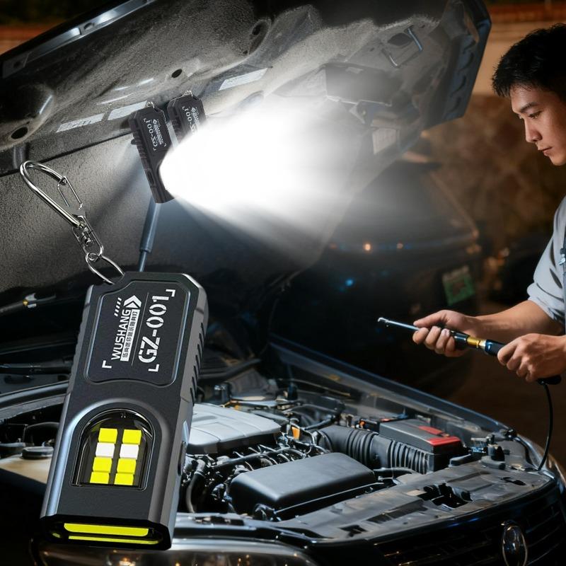 Mini Keychain Lamps USB Charging Head Torch Light Waterproof Hiking Camping Lights Protable Rechargeable Keychain Flashlights