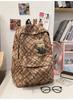 Schoolbag high value plaid star backpack women commuter leisure large capacity schoolbag light travel trend versatile backpack