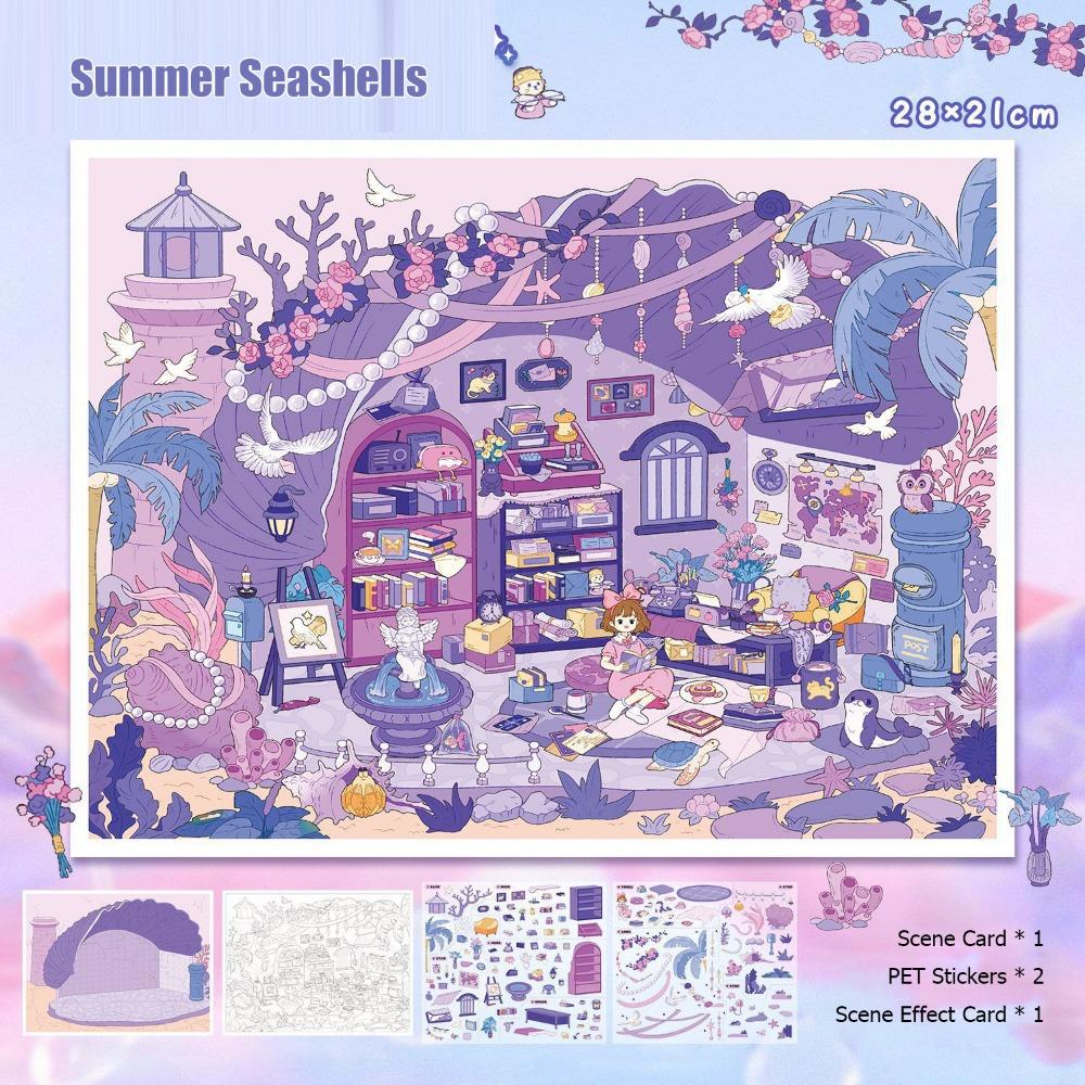 DIY Pocket Cabin Scene Stickers Floral Secret Realm Miniature Scene Sticker  Creative Craft