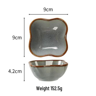 ZISIZ Kiln-Fired Ceramic Floral Snack & Seasoning Plates