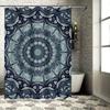 Mandala Shower Curtain Blue Green Grey Decorative Waterproof Fabric Bathroom Shower Panels Home Textiles Printing Shower Curtain